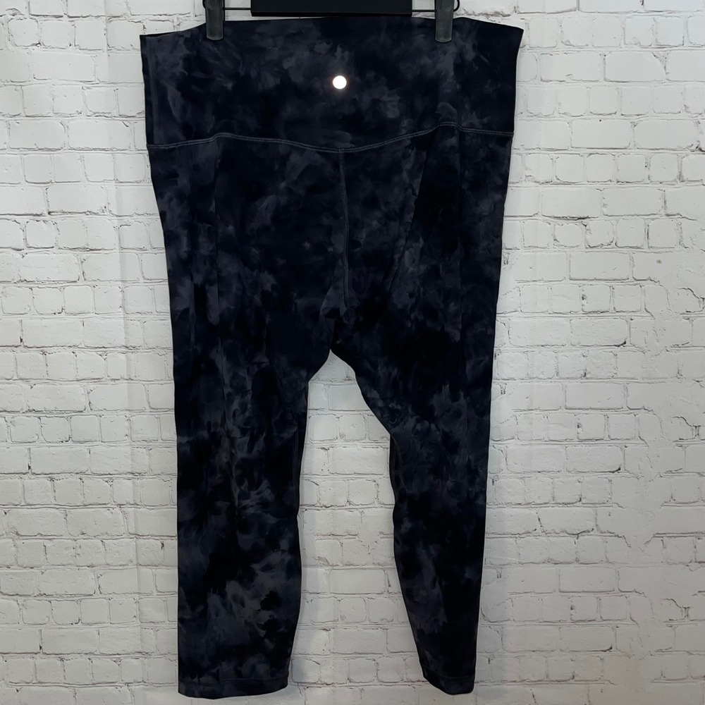 Lululemon Align High-Rise Crop Legging Tie Dye Graphite Grey Size 18 - Picture 3 of 6